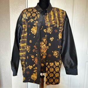 NWT Koos of Course Silk Twin Set Button Down Shirt and Sleeveless Blouse Size‎ L